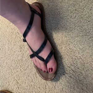 Black and brown sandals